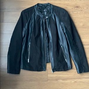 Style & Co faux leather jacket, mixed media